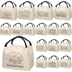 Teacher Appreciation Gifts Bulk Back to School Thank You Insulated Lunch Bags Teacher Reusable Lunch Bags Leakproof Totes End of Year Appreciation Gift for Men Women(12 Pcs,Floral)