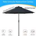 9ft Market Patio Umbrella Canopy - 8 Ribs Canopy Replacement - UV Protective UPF 50+ and Fade Resistant Patio Canopy - Wind Vent Replacement Canopy Cover (Canopy Only) (Purple)