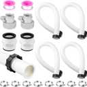 4 Pack 1.5'' Diameter Flexible Pool Sand Filter Pump Hose Set 2 Way Connector 1.5'' to 1.5'' and 2 Type B Hose Adapters for Above Ground Pools Filter Pump and Saltwater Systems (40 Inches)