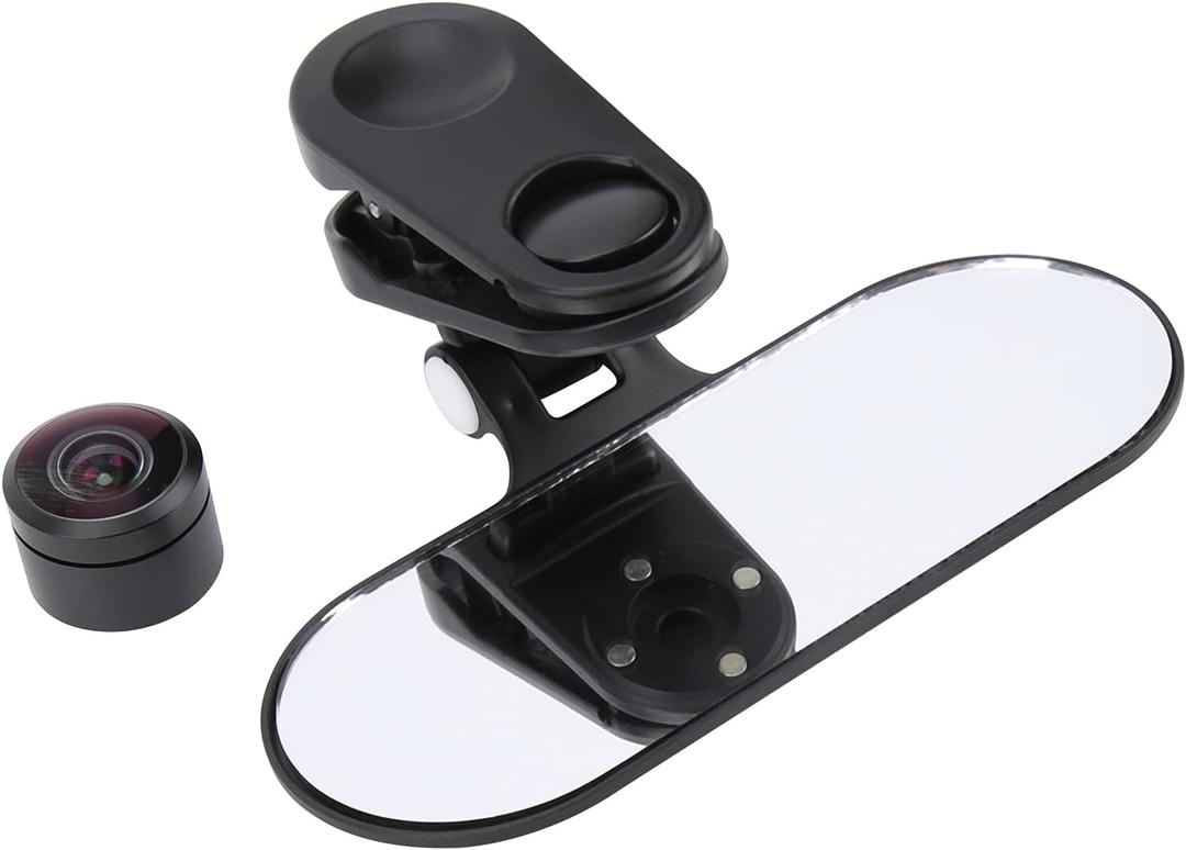 Alomejor Fisheye Lens for Piano Keyboard Online Teaching, Wide-Angle, Optical Glass and Aluminum Alloy, Dual-Split Screen Mirror Effect, Black