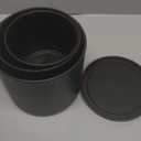 Meowell 8/7/6 inch Plant Pots, 3 Pack Cylindrical Flower Pots for Outdoor Indoor Plants, Decorative Plastic Planters with Drainage Holes and Saucers for Garden House Plants, Black with Green Speckles