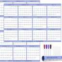 24" x 36" 2025 Wall Calendar, Wet & Dry Erase Wall Calendar 12 Month, Annual Yearly Planner Yearly Laminated Calendar 2025 Horizontal/Vertical, with Julian Dates