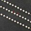 UMAOKANG 5 Meters Gold Plated Chain for Jewelry Making Small Artificial Pearl Chains Bulk Jewelry Making Chain Supplies Findings