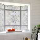 Window Privacy Film, 3D Stained Glass Film, Vinyl Decorative Window Decals, Static Cling Window Film Non-Adhesive Removable (23.6 x 157.4 inch)