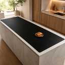 120''x24''(305cmx60cm) Largest Silicone Mats for Kitchen Counter, Waterproof Heat Resistant Countertop Protector, Non-Slip Silicone Craft Mat for Kitchen Island, Black