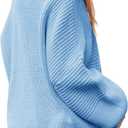 Haloumoning Girls Sweaters Long Sleeve Crewneck Pullover Jumper Cute Winter Knit Blouse Tops 7-14 Years (Blue)