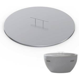 SafBbcue Fire Pit Lid Round 22" for Patio Outdoor Firepit, Stainless Steel Fire Pit Cover for 18" & 19" Round Drop in Firepit Pan Accessory, Firepits Metal Lid with Handle, Outdoor Bonfire Accessories