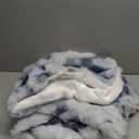 SMOOFY Faux Fur Blanket Rabbit Fleece - Tie-dye Blue Throw Blanket for Couch Bed, Cozy Soft Plush Fluffy Blanket for Sofa, Luxury Thick Fuzzy Couch Blanket for Winter, Comfy Bubble Blanket - 50" x 60"