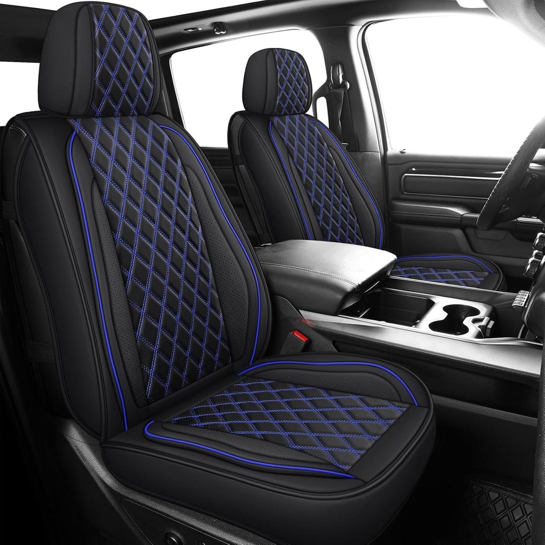 MIROZO Car Seat Covers for Chevy Silverado GMC Sierra,Truck Seat Covers Compatible with 2007-2013 and 2019-2025 Chevy Silverado GMC Sierra 1500 2500HD 3500HD Pickup Seat Covers (Blue,Full Set)