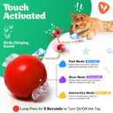 Interactive Cat Toys for Indoor Cats, Automatic Motion Activated Hide and Seek Cat Toy, Fast Rolling Ball in Cat Play Mat Keeps Cat Engaged (Red)