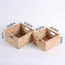 Large Wicker Basket Set of 2 Woven Baskets for Shelves Gift Baskets Empty Wicker Storage Organizing with Built-in Handles 2-Pack Nesting Woven Basket 11.8*11.8*7.1INCH