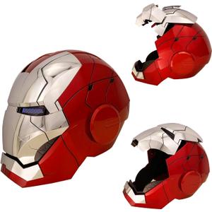 Iron Hero MK 5 1:1 Wearable Helmet :Voice, Touch, and Remote Control, Realistic Sound Effects, Can Cosplay and Collectible Figures for Man and Teen Ideal Gift Silver