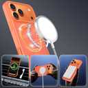 Ultra-Magnetic Stand for iPhone 17 Pro Max Case [Military Drop Protection] [Compatible with MagSafe] Shockproof Translucent Matte Slim Ring Holder Case for iPhone 17 Pro Max (Orange)