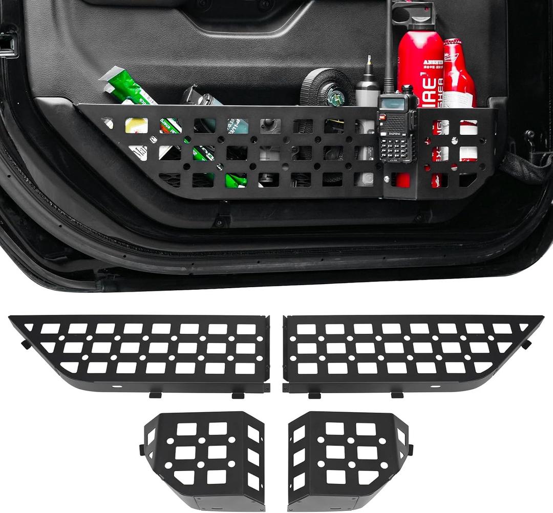 MAIKER OFF ROAD Front Organizer Tray Door Storage Box Door Side Insert Organizer for Jeep Wrangler JL JLU 4XE 2018-2025 & Gladiator JT 2020-2025 Accessories
