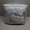 JOLLYVOGUE Light Blue King Size Comforter Set, 3 Pieces Seersucker Comforter King Size, Lightweight & Fluffy Bedding Sets for All Season with 1 Ruffle Comforter and 2 Ruffle Pillowshams