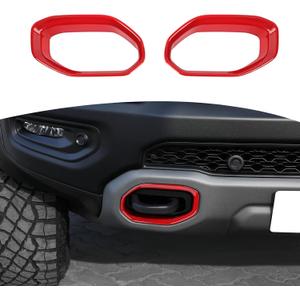 for RAM TRX Front Bumper Tow Hook Trim Cover Fit for RAM TRX 2018-Present Red Exterior Accessories 2pcs