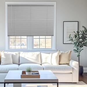 CHICOLOGY Cordless Blinds, 60W x 48H, Gray, Indoor, Window & Door, Blackout, Vinyl, Warp Resistant, Best for Kids, Includes Hardware & Instructions (Gray (Commercial Grade))