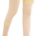 Myshear Medical Compression Stockings for Women & Men, 20-30 mmHg Footless Thigh High Compression Socks, Long Graduated Compression Sleeves, Full Leg Pressure Support Hoses for Varicose Veins, Edema (Large, Beige)