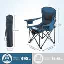 2 Pack Camping Chair for Heavy People Padded Portable Folding Chair Oversized Quad Arm Chair with Lumbar Back Support Supports 500 lbs