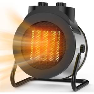 Space Heaters for Indoor Use, 1500W PTC Electric Heater with 90Adjustable Angle, Fast Safety Heat, Small Portable Heater for Office Home(Silver)