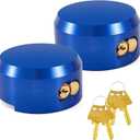 2 Pack Puck Lock for Trailers Keyed Alike, 6061 Solid Aluminum Trailer Door Locks Hockey Puck Locks, Reinforced Hidden Shackle Padlocks for Trailers Trucks Vans Shed Gates w/4 Keys
