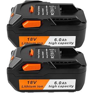 Futurebatt [2-Pack] 18V High-Output 6.0Ah! Lithium Battery for Ridgid 18V Tools Battery R840089 R840087 R840086 R840085 R840084 R840083 AC840085 AC840086 AC840087P 18 Volt Battery