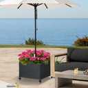SUNNYPARK Umbrella Stand Outdoor Base with 4 Wheels Heavy Duty Patio Umbrella Planter for Garden Backyard Deck Poolside