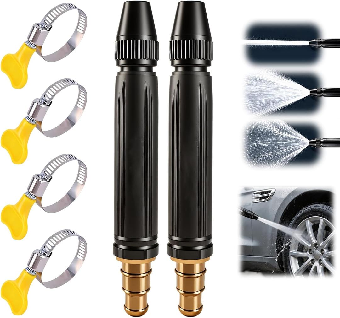 Home High-Pressure Car Wash Water Gun with Booster Nozzle and Hose,High-Pressure Home Car Wash Water Gun & Hose Set,Multi Function Lawn & Garden Watering Sprayer for Plant Watering Lawn Car(2PCS)