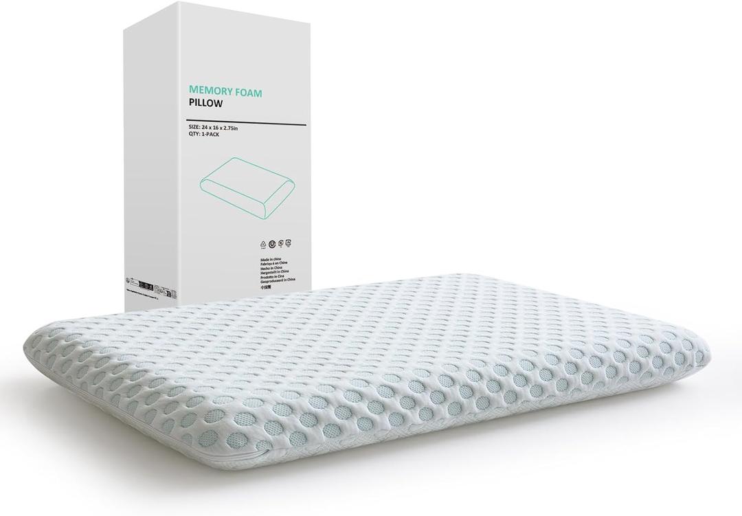 Hcore Ultra Thin Pillow 2.75" Stomach Sleeping, Slim Pillow for Side Back Stomach Sleepers, Gel Infused Memory Foam Pillow with Two-Sided Pillows - CertiPUR-US - Standard (White-1pc) Hcore Ultra Thin Pillow 2.75" Stomach Sleeping, Slim Pillow for Side Back Stomach Sleepers, Gel Infused Memory Foam Pillow with Two-Sided Pillows - CertiPUR-US - Standard (White-1pc)