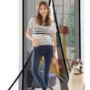 Titan Mall Magnetic Mesh Screen Door - Heavy Duty, Retractable, Self-Sealing - Keep Bugs Out, Hands Free - 39" x 82" - Pet & Kid Friendly (Black)