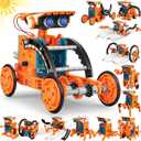 STEM 13-in-1 Education Solar Robot Toys for Age 8-12, DIY Building Science Experiment Robots Kit Birthday Gifts for 8 9 10 11 12 Years Old Boys Girls Kids Teens, Solar Powered by The Sun (Orange)