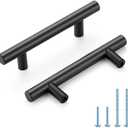 HOME EDIT Black Cabinet Handles 3 Inch Hole Spacing Stainless Steel Drawer Pulls for Cabinets, Dresser, Bathroom 5 Pack