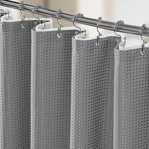  Extra Long Fabric Shower Curtain Liner Waterproof - 72" x 84", Soft & Lightweight XL Shower Curtain with Magnets, Machine Washable - 72x84