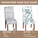 Stretch Dining Chair Covers Set of 6,Floral Print Chair Covers,Soft Removable Washable,Pet Friendly Furniture Protector,Universal Chair Slipcovers for Home, Kitchen,Ceremony Dining Room Seat (White Kite Flower)