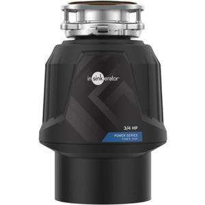 InSinkErator Power .75HP, 3/4 HP Garbage Disposal, Power Series EZ Connect Continuous Feed Food Waste Disposer, Black, No Size