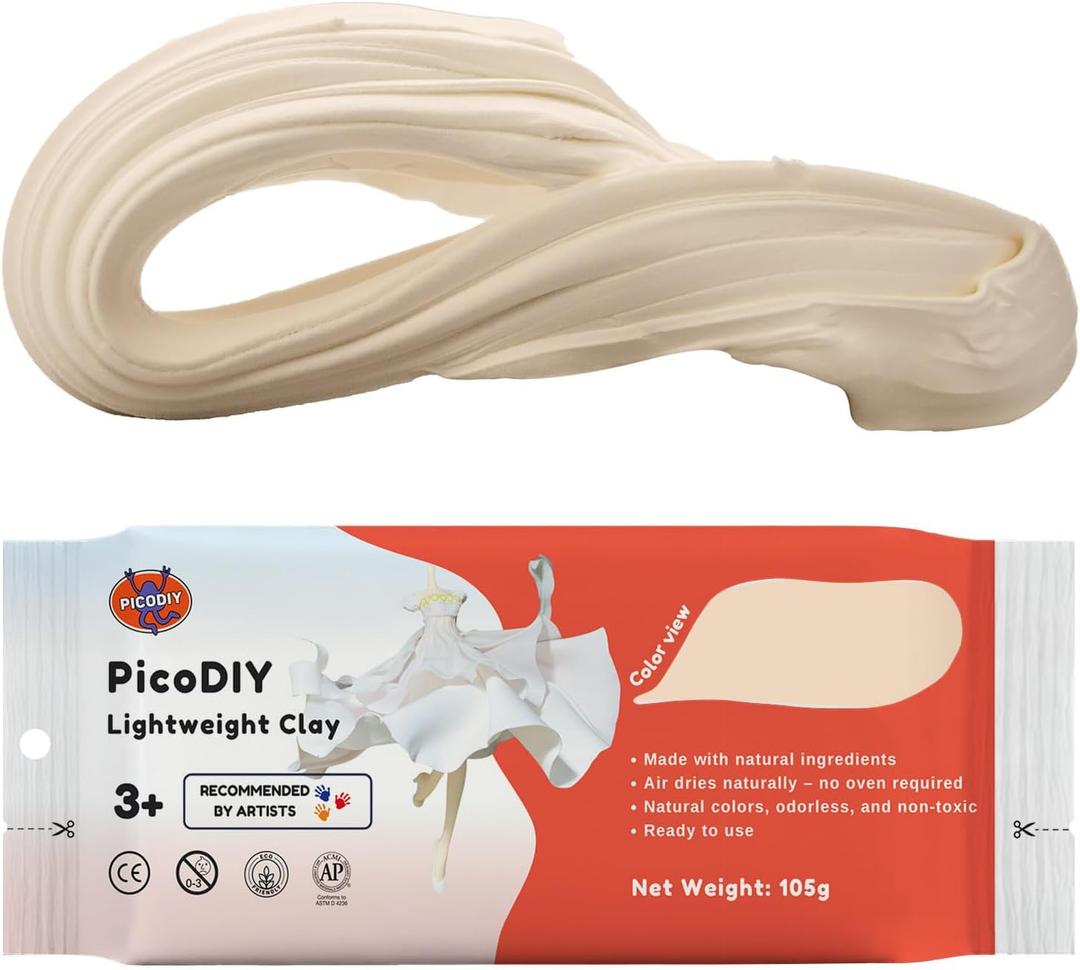 Lightweight Clay - Air Dry Clay, Ultra Light & Soft, Safe & Non-Toxic, Moldable & Flexible, DIY Modeling Clay for Anime Figures, Sculpting, Molding, Creative Art Crafts (Skin)