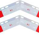 Black Angled Spring Loaded Mud Flap Hanger,1-1/8" Bolt Spacing,27" Length.with 2 Reflective Plates