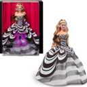 Barbie Signature Doll, 65th Anniversary Collectible with Blonde Hair, Black & White Gown, Sapphire Gem Earrings & Sunglasses