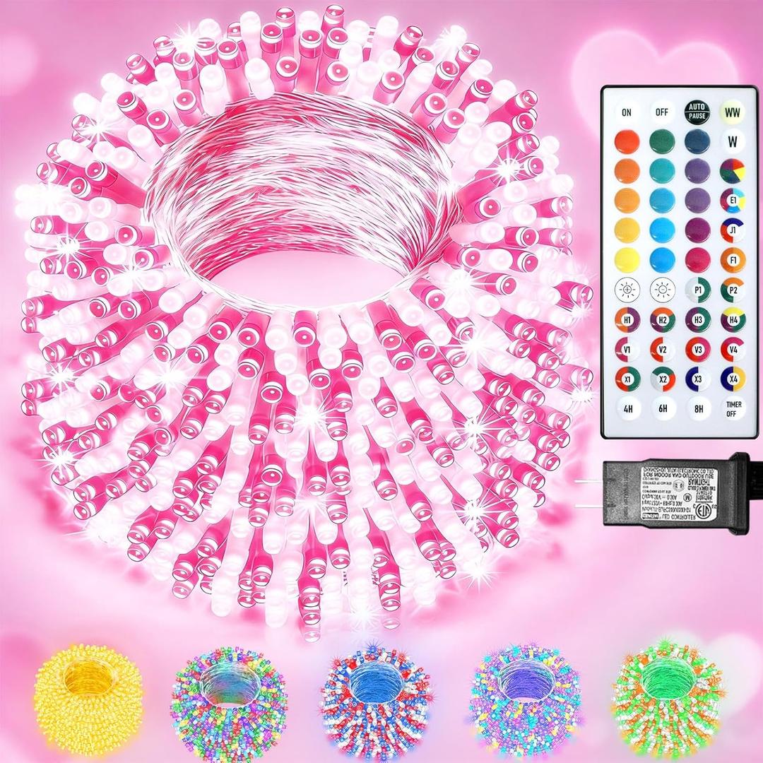 300 LED Color Changing Christmas Lights, 35 Colors 98FT String Lights Valentine Decorations, Waterproof Twinkle Fairy Light Clear Wire for Bedroom Indoor Outdoor Holiday Xmas Tree Wedding Party