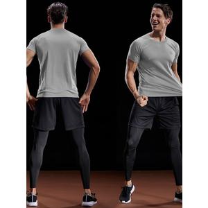 NELEUS athletic men's Sports hoodie & crew t shirt combo (Black & grey) for outdoor, gym, athletic, sport Men's SIZE MEDIUM