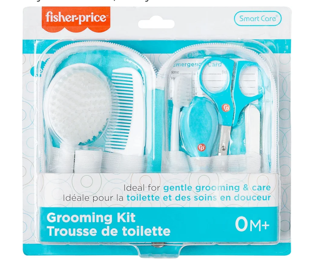 Smart Care Fisher-Price 12-Piece Baby Grooming Kit, Newborn Essentials, Baby Gift Set, Includes Baby Nail Kit, Baby Oral Care, Baby Hair Brush, Baby Comb
