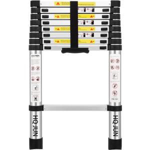 (8.5Ft/2.6M) Telescoping LaddersEN131Standards Multi-Purpose Folding Aluminum Extension Ladder
