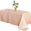 Horbaunal Peach Satin Tablecloth 60 x 102 Inches Rectangle Satin Table Cover Bright Silk Table Cloth Smooth Table Decoration for Wedding Party Banquet