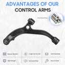 Front Lower Control Arms w/Ball Joints Sway Bar End Links Tie Rod Ends Suspension Kit for 2001-2007 Town & Country/Dodge Caravan/Dodge Grand Caravan, 2001-2003 Voyager (10PCs)