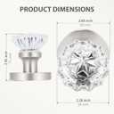 Glass Crystal Door Knobs, Dummy Door Lever, Interior Door Handle Single Sided Decorative for Hall Closet, Silver Round Modern Zinc Alloy Base, 2 Pack (Stain Nickel, Dummy)