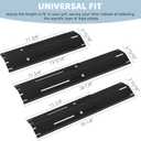 Universal Porcelain Steel Adjustable Grill Heat Plates Heat Tents Heat Shields Grill Burner Cover,Compatible with Weber, Charbroil, Brinkmann, Chargriller etc.,Extends from 11.75" up to 21" L,3 Pack