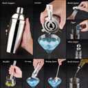 Cocktail Shaker Set Bartender Kit : 15-Piece Stainless Steel Bartender Kit with Acrylic Stand Bars Set with All Practical Bars Accessories, Bar Tools for Drink Mixing, Bar, Home, Lounge & Party