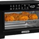 Gourmia Toaster Oven Digital Air Fryer - Convection Mode with 4 Slice Capacity, 3 Rack Positions, 12 Presets, Toast, Bagel, Bake, Roast, Broil, Dehydrate, Popcorn, Fits 9" Pizza, Black, Large