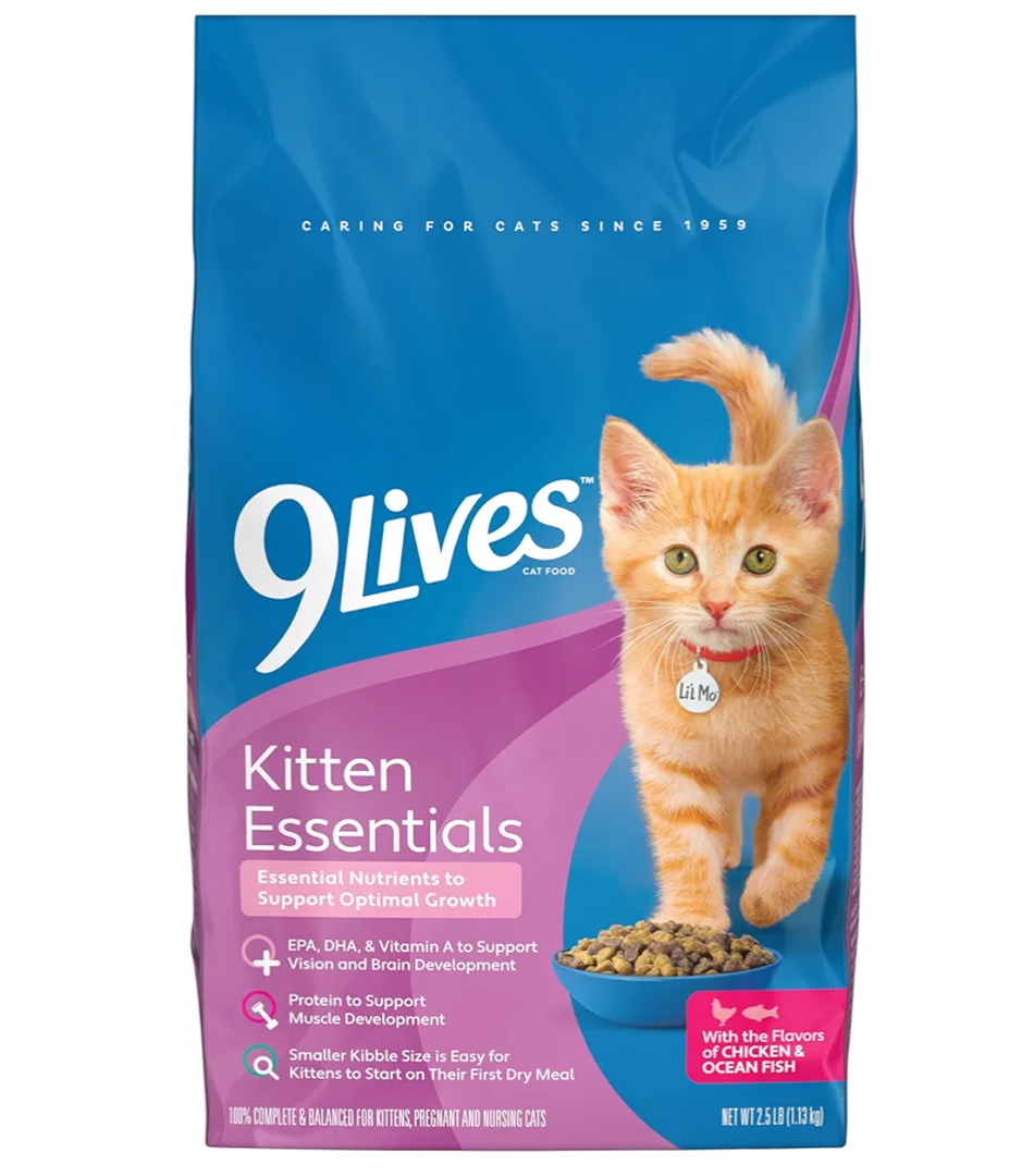 9Lives Kitten Essentials Chicken & Ocean Fish Dry Cat Food, 2.5lb Bag (Best By: 10/02/2026)