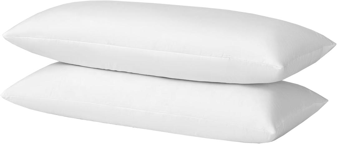basic home 14x36 Pillow Insert Long Lumbar Pillow Insert for Bed 4 Pack, 14 x 36 Decorative Body Pillow Feather and Down Throw Pillow Inserts for Living Room Couch Bed Sofa